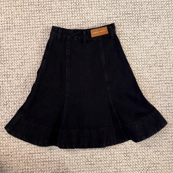 Scanlan Theodore NWT Skater Skirt in Washed Black Size AU 4/US 0